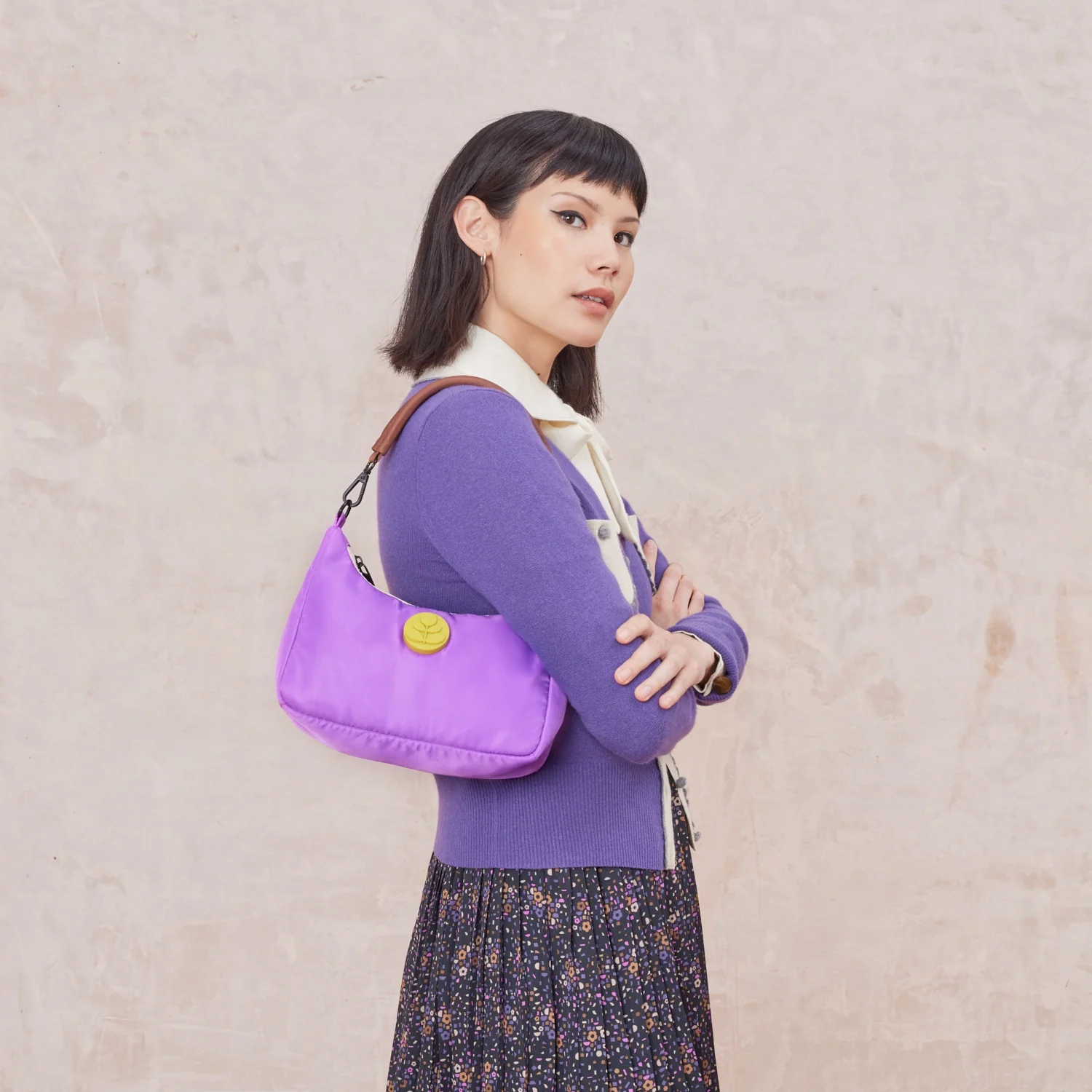 Venn Mini Shoulder Bag - Colourblock Lilac - Image 2