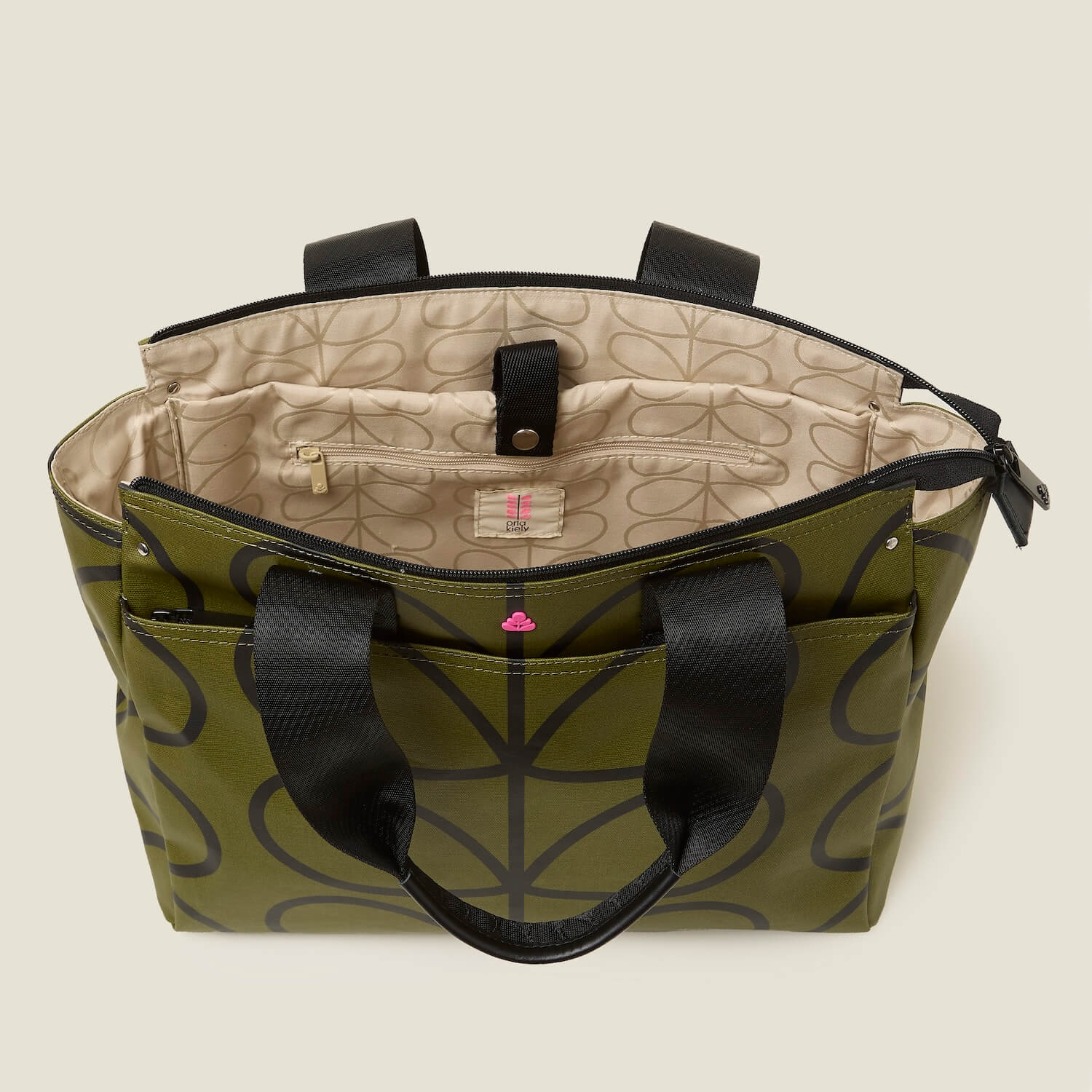 Walker Tote - Giant Linear Stem Olive - Image 5