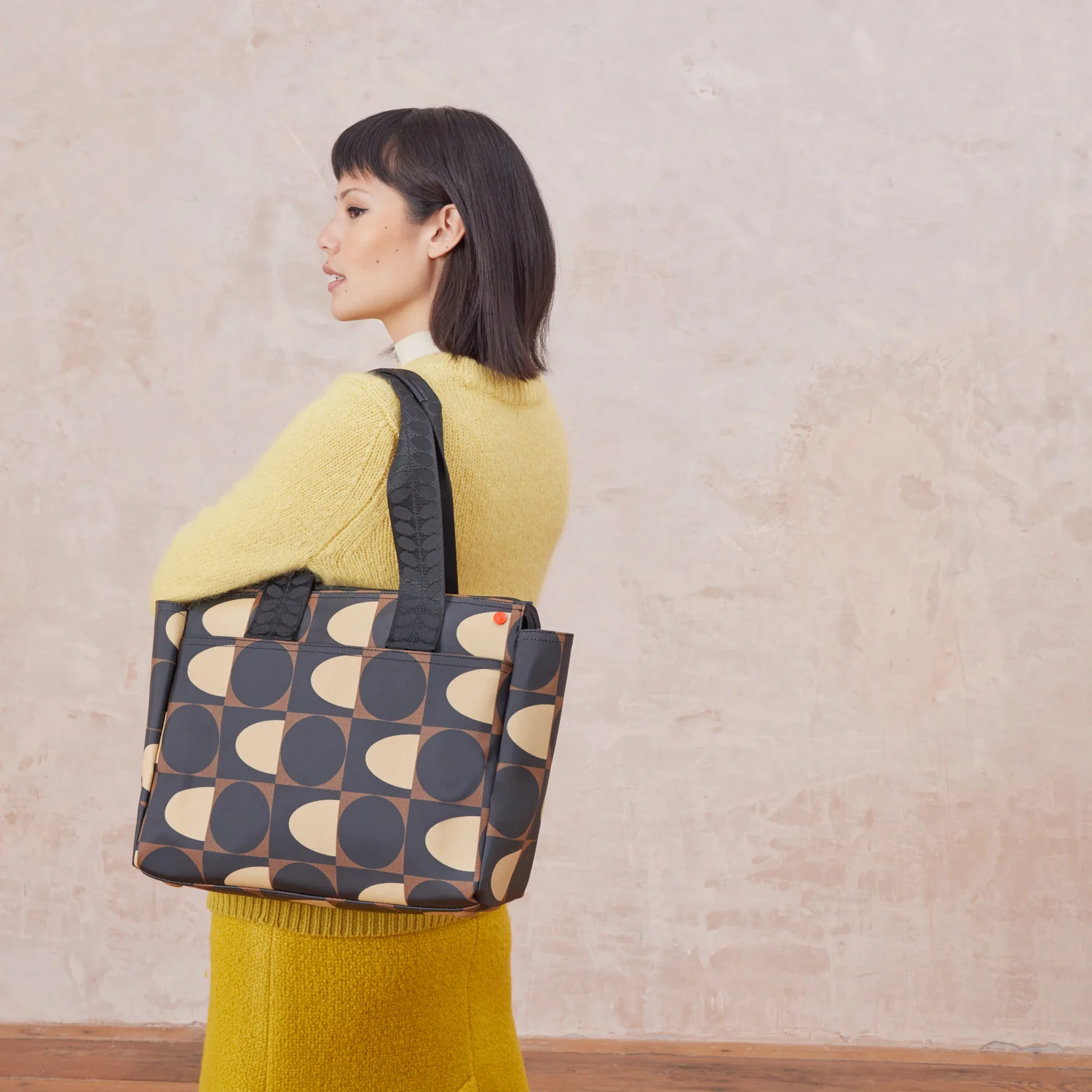 Walker Tote Bag - Spot Square Mocha - Image 2