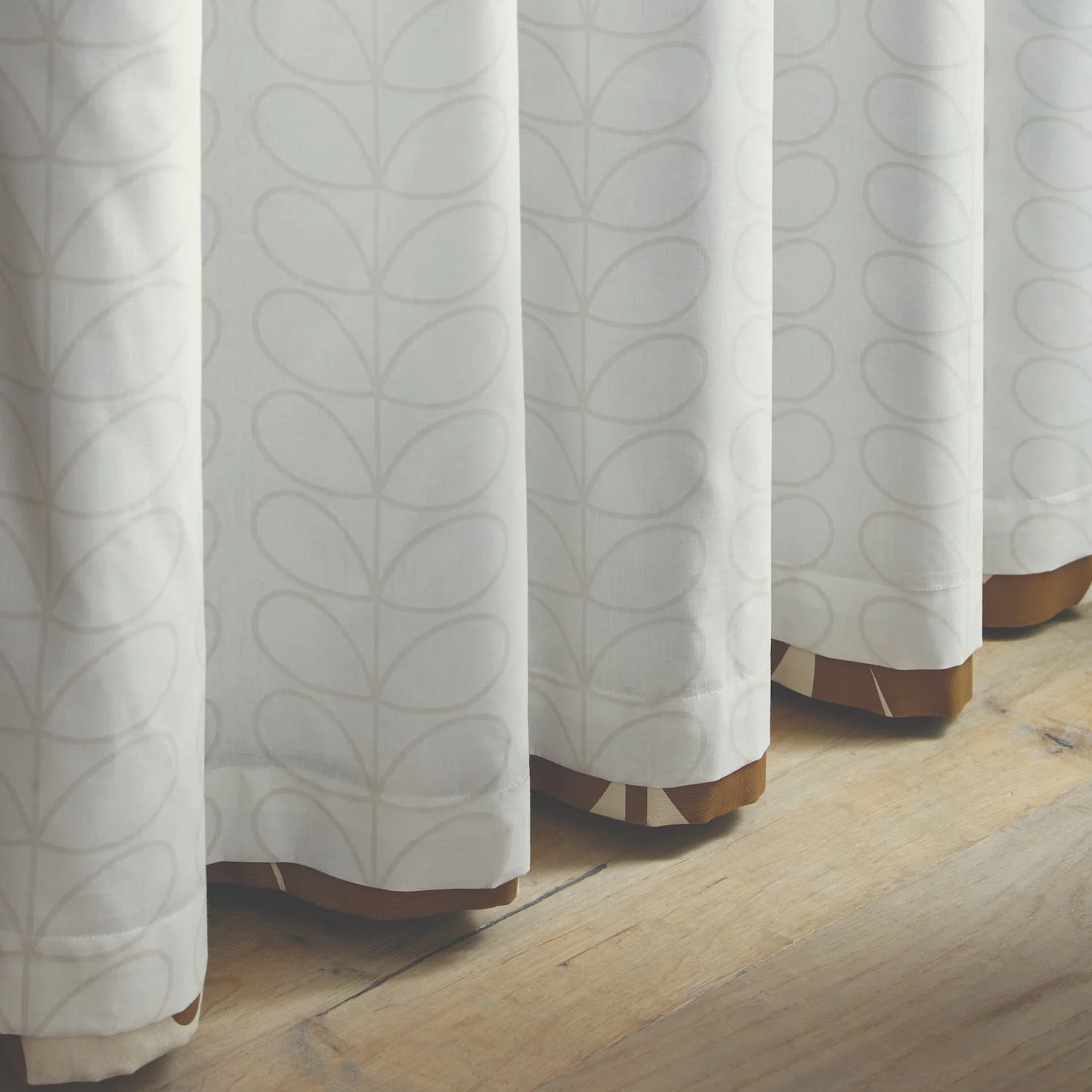 Wildflower Lined Eyelet Curtains - Coffee - Image 3