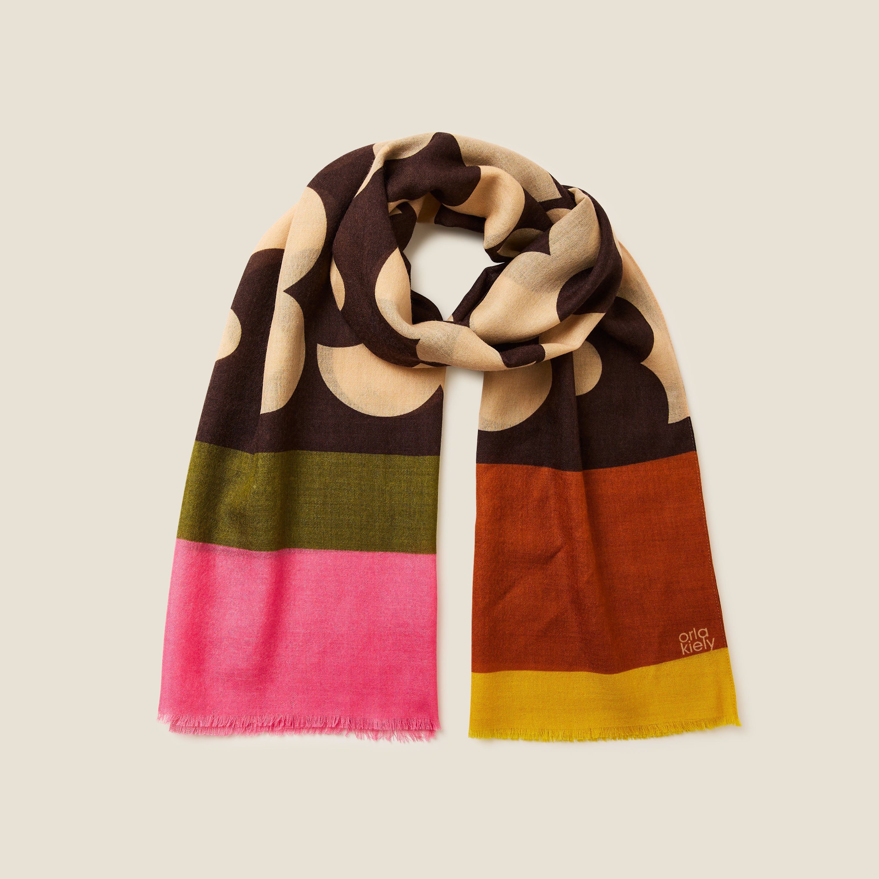 Wool Scarf - Flower Shadow Spot Auburn - Image 3