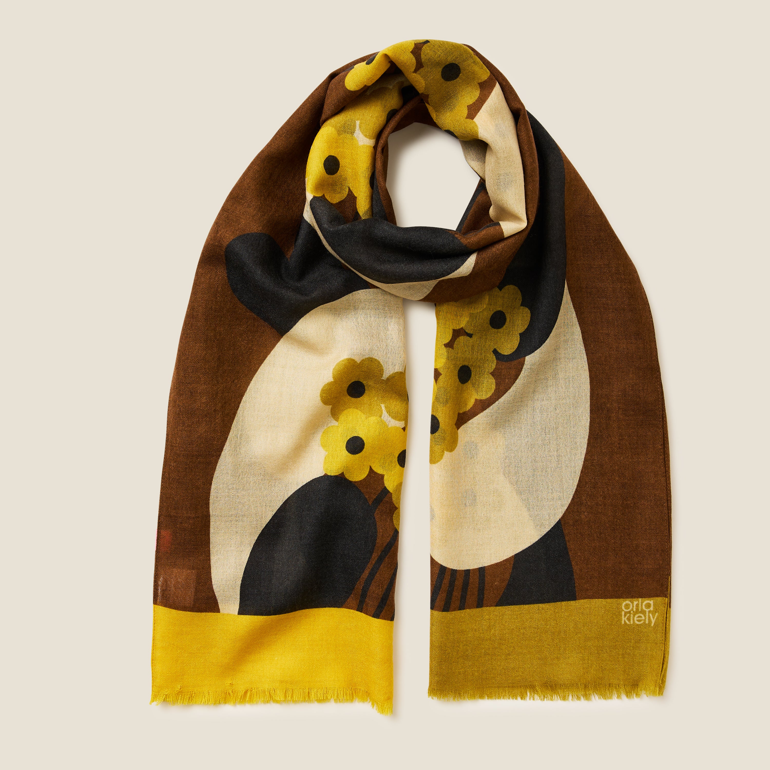 Wool Scarf - River Flower Hazel - Image 3
